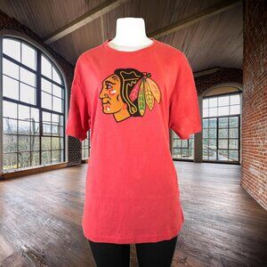 American Needle (Red Jacket) Chicago Blackhawks 100% cotton red L T-shirt